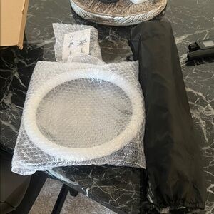 White Ring Light with Black Tripod